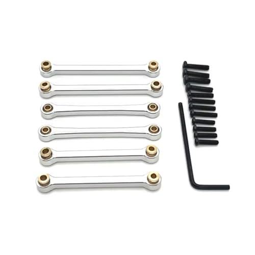 JYYTERD RC Teile Kompatibel Mit Wltoys 144016 144018 Metall Lenkstange Spurstangengestänge Set RC Auto Upgrade Teile Zubehör(White) von JYYTERD