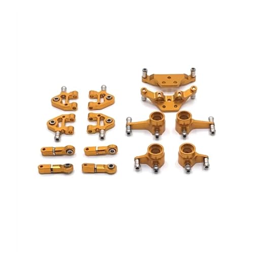 JYYTERD RC Teile Kompatibel Mit Wltoys 284161 284010 284131 K989 K979 K969 P929 P939 1/28 RC Auto Upgrade Zubehör Set Metall Teile Kit(Yellow) von JYYTERD