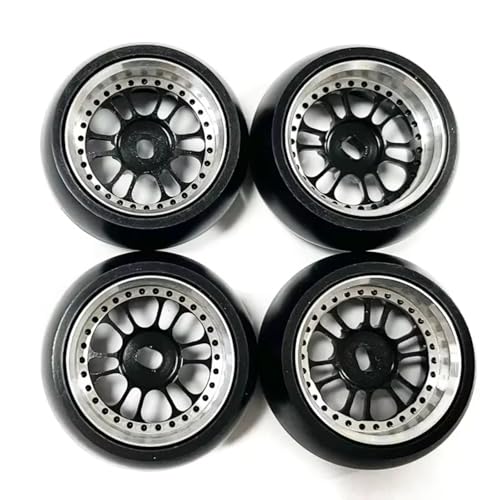 JYYTERD RC Teile Kompatibel Mit Wltoys K969 K989 P929 1/28 RC Auto Ersatz Zubehör Teile 4 Stück RC Gummi Drift Reifen(Black,B) von JYYTERD