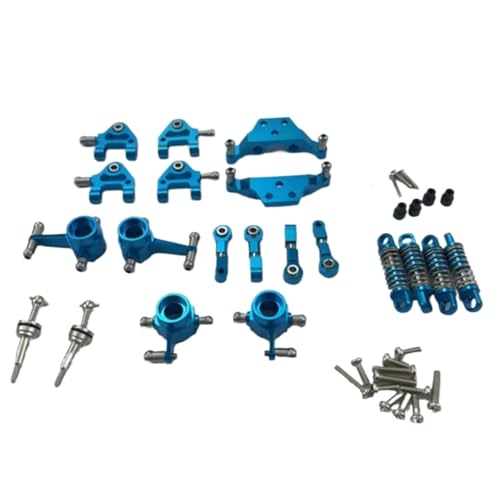 JYYTERD RC Teile Kompatibel Mit Wltoys K969 P929 P939 K979 K989 K999 1/28 Rc Autoteile Metall Komplettset Upgrade Teile Stoßdämpfer(Blue) von JYYTERD