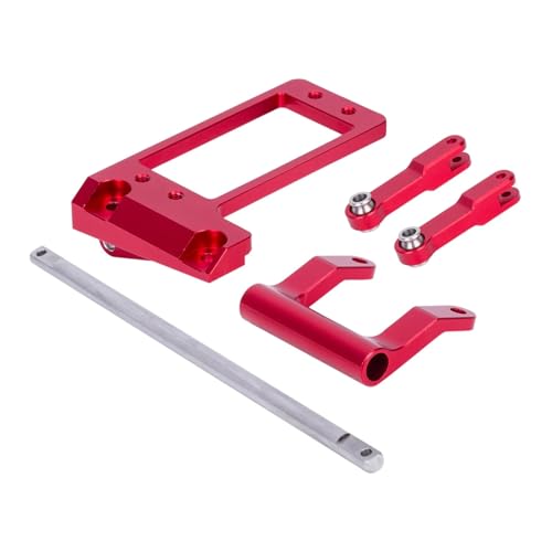 JYYTERD Rc Car Zubehör Kompatibel Mit Axial Für Capra 1/10 RC Autozubehör Ersatzteile Aluminiumlegierung Erhöhte Festigkeit Lenkservounterstützung(Red) von JYYTERD