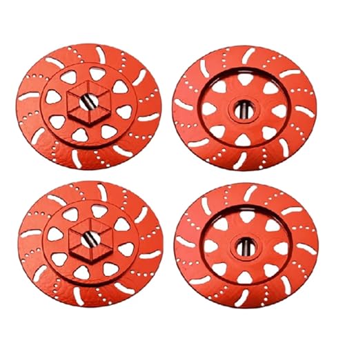 JYYTERD Rc Car Zubehör Kompatibel Mit Axial Für RBX10. 4-teiliges Metall-Simulations-Bremsscheibe, 1:10 RC-Car-Upgrade-Teile-Zubehör(Red) von JYYTERD