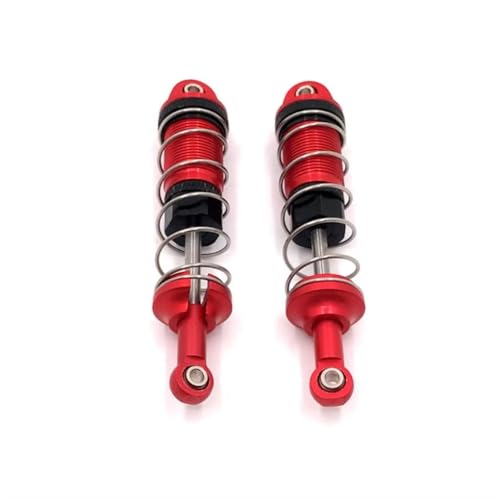 JYYTERD Rc Car Zubehör Kompatibel Mit SCY 16101 16102 16103 1/16 RC Car Upgrade-Teilen 2 Stück Metall-Stoßdämpfer-Dämpfer(Red) von JYYTERD