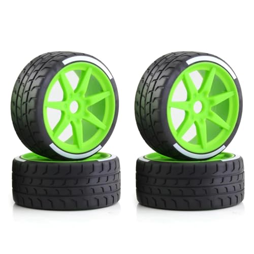 Kompatibel Mit Arrma Für Infraction Für Limitless Für HPI Für HSP Für Kyosho Für Tamiya 1/7 1/8 RC Auto 42 X 100 Mm Reifen 17 Mm Radsechskant RC Auto Reifen(Green) von JYYTERD