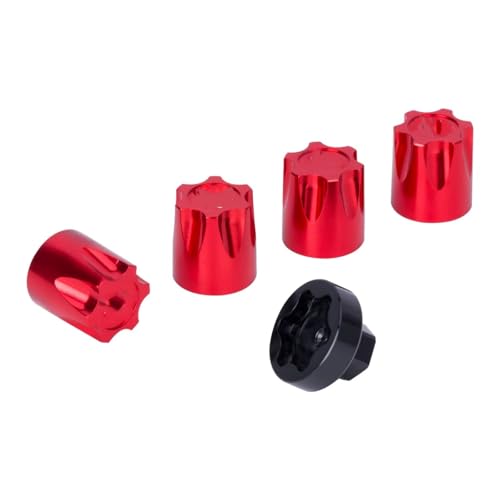 Kompatibel Mit Axial Für SCX10 D90 Für TRX4 TF2 CC01 Für Capra VS4-10 1/10 RC Crawler Autoteile 4 Stück Felgenmittelkappe Kappe M4 Mutter RC-Zubehör(Red) von JYYTERD