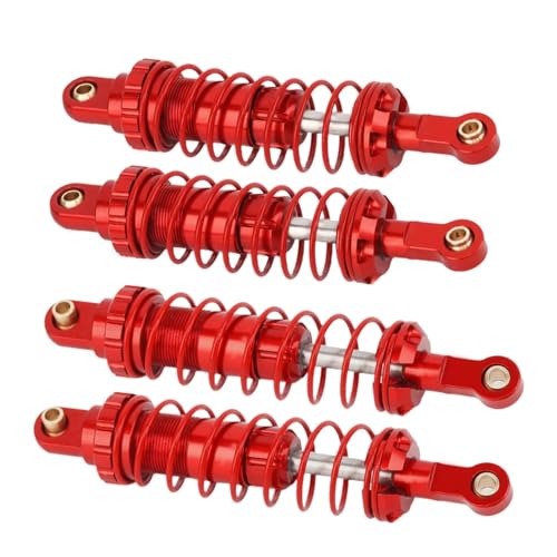 JYYTERD Kompatibel Mit MJX Für Hyper Für Go 14209 14210 14510B 1/14 RC Auto Upgrade-Teile 4-teilig Stoßdämpfer Aus Aluminiumlegierung RC Stoßdämpfer(Red) von JYYTERD