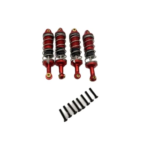 Kompatibel Mit MJX Für Hyper Go 14301 14302 14303 1/14 RC-Auto-Upgrade-Teile, 4-teiliges Set, Hydraulischer Stoßdämpfer, Loch Zu Loch, 60 Mm RC-Zubehör(Red) von JYYTERD