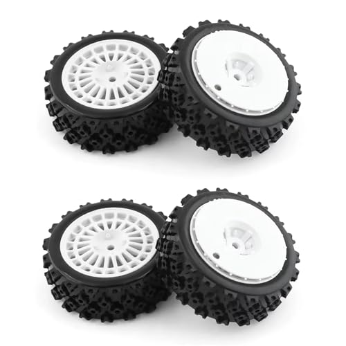 Kompatibel Mit Tamiya XV01 TA06 Für TT01 TT01E Für TT02 Für TT02B 1/10 RC Für Rennwagenteile Zubehör 72 Mm Gummireifen RC Auto Reifen(White Disc) von JYYTERD