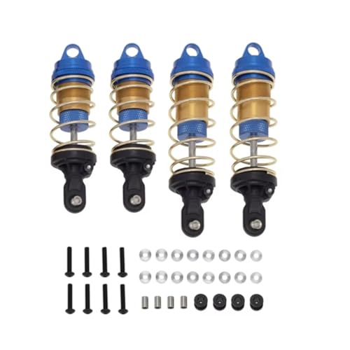 Kompatibel Mit Traxxas Für Slash 4X4 Für VXL 2WD Für Rustler Für Stampede 1/10 RC Autoteile 4 Stück Metall-Stoßdämpfer Vorne Und Hinten RC Stoßdämpfer(Blue) von JYYTERD