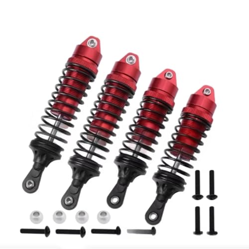 Kompatibel Mit Traxxas Für Slash 4x4 Rc Car Upgrade Metallbeschläge 4 Stück Stoßdämpfer RC Stoßdämpfer(Red) von JYYTERD