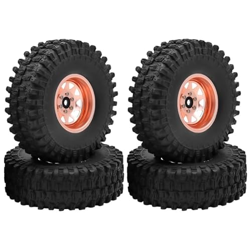 Kompatibel Mit Traxxas Für TRX4 Für Axial 1/10 RC Crawler Car 120 Mm Deep Dish Negative Offset 8,9 Mm 1,9 Zoll Beadlock Felgennabe Reifen RC Auto Reifen(Pink) von hjuink