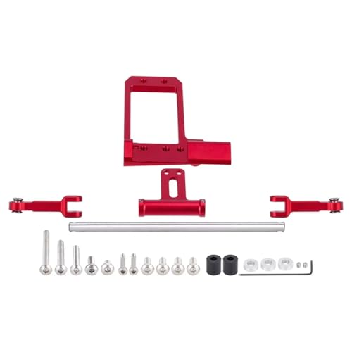 Kompatibel Mit Vanquish Für Phoenix VS4-10 F10 1/10 RC Crawler Autoteile Portalachse BAT Servohalterung Und Skalierbare Hydraulische Lenkverbindung RC-Zubehör(Red) von JYYTERD
