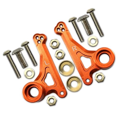 RC Auto Upgrade-Teile Kompatibel Mit Für traxxas Für E-Revo 2.0 Für VXL 86086-4 Für Monster Truck 1/10 RC Car Upgrade Metall Front Kipphebel Set Shock Mount 5358(Orange) von JYYTERD