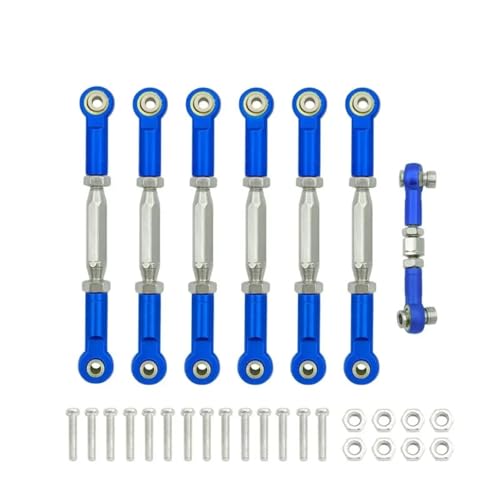 RC Teile Für Traxxas Für Slash 4X4/2WD 1/10 1:10 RC Auto Upgrade Teile 1 Set Aluminium Spannschloss Camber Link Ende Einstellbar Kit Reparatur Teile(Blue 1) von hjuink