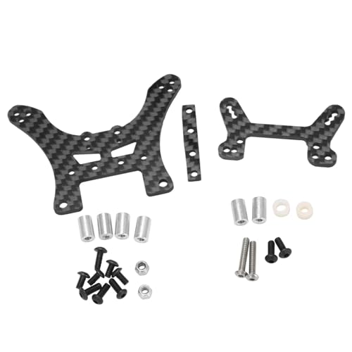 JYYTERD RC Teile Kompatibel Mit Tamiya Für DF-02 RC-Auto-Tuning-Teile, Ersatzzubehör, 2 Stück Carbonfaser-Muster, Stoßdämpfer Vorne Und Hinten von JYYTERD
