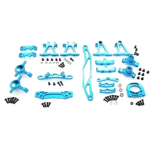 RC Teile Kompatibel Mit Tamiya Für TT02 1/10 RC Auto Upgrade Teile Metall Modifikation Zubehör Kit Aufhängungsarme Lenkung(Blue) von JYYTERD