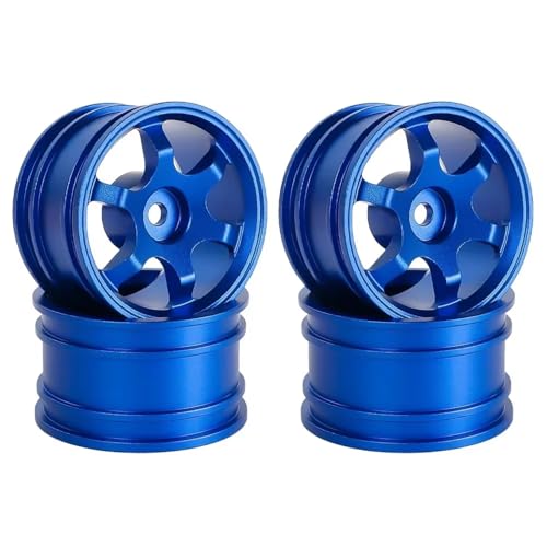 JYYTERD RC Teile Kompatibel Mit Tamiya Für Tamiya M03 M04 MB-01 XM-01 MF01-X M 1/10 RC-Auto-Tuning-Teile, 4 Stück Metallfelgen, Radnaben, 42 Mm(Blue,ColorC) von JYYTERD