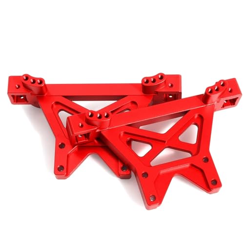 RC Teile Kompatibel Mit Traxxas Für E-MAXX 1/10 RC Auto Upgrade Teile Zubehör Metall Vordere Und Hintere Stoßdämpferbrücke 4917(Red) von hjuink