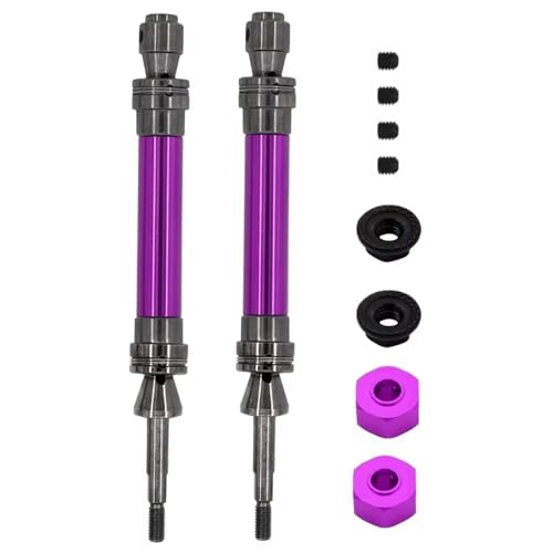 RC Teile Kompatibel Mit Traxxas Für Slash 2WD Für VXL 4X4 Für Hoss Für Stampede 1/10 RC Autoteile 2 Stück Stahl-Hinterantriebswelle Antriebswelle CVD 6852R(Purple) von JYYTERD