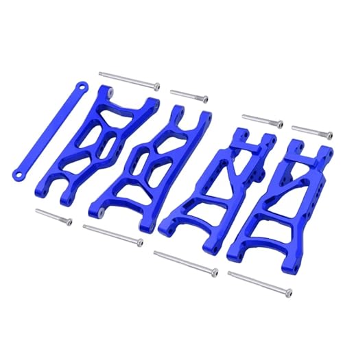RC Teile Kompatibel Mit Traxxas Für Slash 2WD Für VXL Für Nitro Für Slash Für Rustler 1/10 RC Autoteile Metall Vorne Hinten Suspension Arm Set(Blue) von JYYTERD