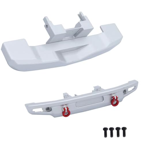 RC Teile Kompatibel Mit Traxxas Für TRX4M Für Bronco 1/18 RC Crawler Car Upgrade-Teile OP-Zubehör Metall Vorne Und Hinten Stoßstange 9735(White) von JYYTERD