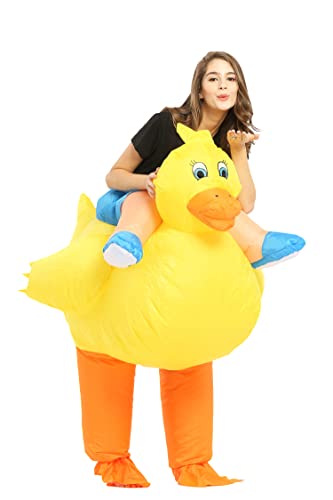 JYZCOS Aufblasbare gelbe Ente Kostüm für Junggesellinnenabschied, Halloween, Tierkostüm von JYZCOS