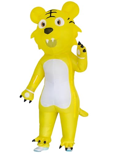 JYZCOS Aufblasbares Tigerkostüm für Erwachsene, Ganzkörper-Aufblaskostüm, lustiger süßer Halloween-Cosplay-Anzug von JYZCOS