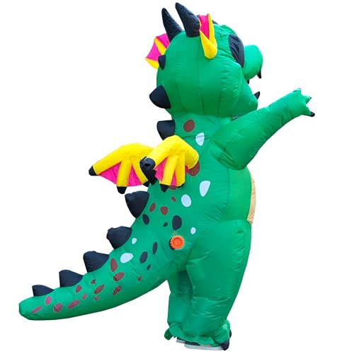 JYZCOS Geflügelter fliegender aufblasbarer Dinosaurier-Kostüm, Herren, Erwachsenengröße, aufblasbar, Halloween-Anzug, Unisex, geeignet für Halloween, Cosplay, Party, Grün JYZCOS Geflügelter fliegender aufblasbarer Dinosaurier-Kostüm, Herren, Erwachsenengröße, aufblasbar, Halloween-Anzug, Unisex, geeignet für Halloween, Cosplay, Party, Grün von JYZCOS