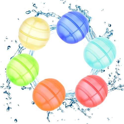 Wiederverwendbarer Silikon-Wasserballon, schnell befüllbar, selbstdichtende Silikon-Wasserbomben, Sommerspielzeug, Ball für Pool und Hinterhof, Wasserspielzeug für Kinder und Erwachsene, 6 Stück Wiederverwendbarer Silikon-Wasserballon, schnell befüllbar, selbstdichtende Silikon-Wasserbomben, Sommerspielzeug, Ball für Pool und Hinterhof, Wasserspielzeug für Kinder und Erwachsene, 6 Stück von JZF