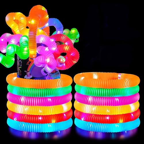 JZK 12 x Leuchtstäbe, LED-Leuchtstäbe, Stretch-Röhren-Spielzeug, Leuchtstäbe für Kinderparty-Dekoration, Geburtstagsgeschenke, Kinderparty-Taschenfüller, Kinderparty-Dankesgeschenke von JZK