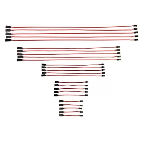 JZK 25x 10cm 15cm 30cm 50cm 60cm RC Servo Extension leads male to female JR plug connectors, 30 cores JR style servo extension cable cord wire for remote control aircraft, RC plane JZK 25x 10cm 15cm 30cm 50cm 60cm RC Servo Extension leads male to female JR plug connectors, 30 cores JR style servo extension cable cord wire for remote control aircraft, RC plane von JZK