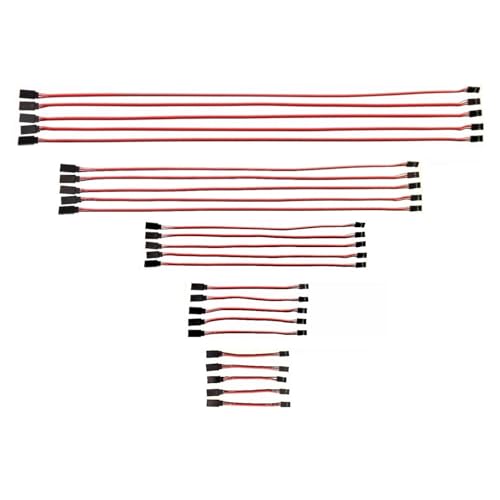 JZK 25x 10cm 15cm 30cm 50cm 60cm RC Servo Extension leads male to female JR plug connectors, 30 cores JR style servo extension cable cord wire for remote control aircraft, RC plane von JZK