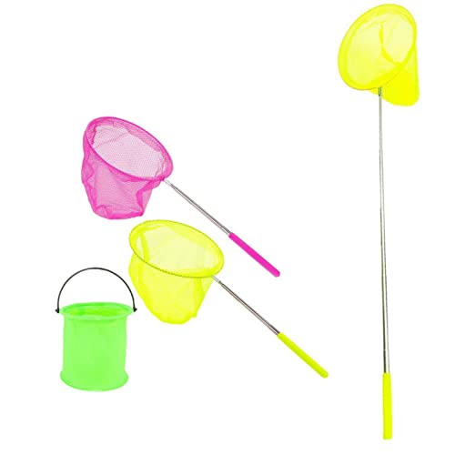 JZK 2 x Kinder Kescher Ausziehbar Schmetterlingsnetz Klein Fangnetz Outdoor +1 Packung Faltbarer Eimer für Kinder, Fangen von Insekten, kleinen Fischen, Insekten Bugs, Garten Aktivitäten JZK 2 x Kinder Kescher Ausziehbar Schmetterlingsnetz Klein Fangnetz Outdoor +1 Packung Faltbarer Eimer für Kinder, Fangen von Insekten, kleinen Fischen, Insekten Bugs, Garten Aktivitäten von JZK