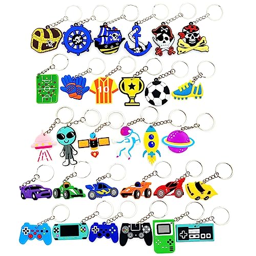 JZK 30x Astronauten Fußball Rennauto Pirat game controller Schlüsselanhänger für Kinder Jungen Männer Geburtstagsparty Zubehör Dankesgeschenke Partygeschenke für Jungen party dekoration deko JZK 30x Astronauten Fußball Rennauto Pirat game controller Schlüsselanhänger für Kinder Jungen Männer Geburtstagsparty Zubehör Dankesgeschenke Partygeschenke für Jungen party dekoration deko von JZK
