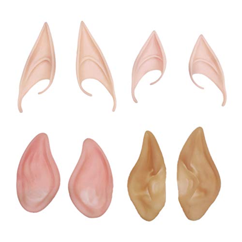 JZK 4 Paar Elfenohren Cosplay, Set mit kleinen, langen, großen Feenohren für Erwachsene und Kinder, Pixie-Ohren, falsche spitze Ohren für Elfenkostüm, Halloween-Party JZK 4 Paar Elfenohren Cosplay, Set mit kleinen, langen, großen Feenohren für Erwachsene und Kinder, Pixie-Ohren, falsche spitze Ohren für Elfenkostüm, Halloween-Party von JZK
