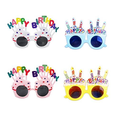 JZK 4 Paar Happy Birthday Party Brille, süße Creme Geburtstagstorte Sonnenbrille Foto Requisite Partyzubehör für Kinder Erwachsene Partyzubehör JZK 4 Paar Happy Birthday Party Brille, süße Creme Geburtstagstorte Sonnenbrille Foto Requisite Partyzubehör für Kinder Erwachsene Partyzubehör von JZK