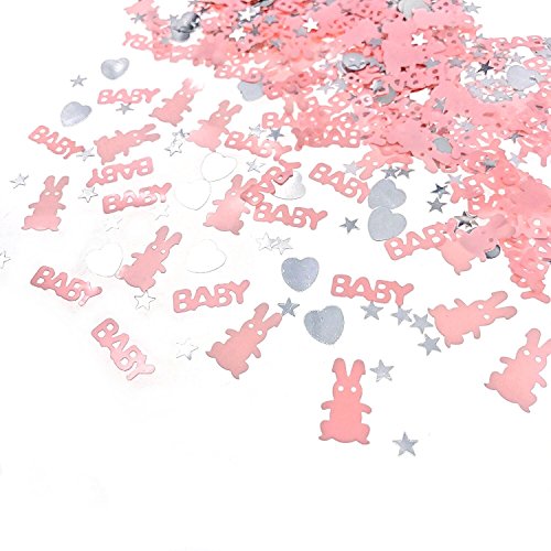 JZK 4 Packungen rosa Streudeko Konfetti Tischdeko Confetti Mitgebsel Geschenk für Mädchen Geburtstag Taufe Babyparty Kinder Party, BABY + Kaninchen + Herz + Stern JZK 4 Packungen rosa Streudeko Konfetti Tischdeko Confetti Mitgebsel Geschenk für Mädchen Geburtstag Taufe Babyparty Kinder Party, BABY + Kaninchen + Herz + Stern von JZK