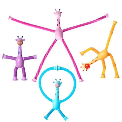 JZK 4X Saugnapf Giraffenspielzeug mit flexiblen Langen Gliedmaßen Tier Pop-Röhre Spielzeug für Kindergartenkinder, Dehnbare Schlauchzappelspielzeug Sinnesspielzeug für kleine Kinder 2 3 4 5 6 Jahren JZK 4X Saugnapf Giraffenspielzeug mit flexiblen Langen Gliedmaßen Tier Pop-Röhre Spielzeug für Kindergartenkinder, Dehnbare Schlauchzappelspielzeug Sinnesspielzeug für kleine Kinder 2 3 4 5 6 Jahren von JZK