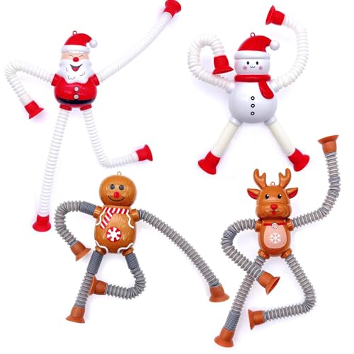 JZK 4X Weihnachtsthema Schlauchspielzeuge Dehnbare Pop-Tube-Spielzeuge Geschenk für kleine Kinder Alter 2-6 Jahren, Schneemann Weihnachtsmann Lebkuchenmann Elch mit flexiblen Langen Gliedmaßen JZK 4X Weihnachtsthema Schlauchspielzeuge Dehnbare Pop-Tube-Spielzeuge Geschenk für kleine Kinder Alter 2-6 Jahren, Schneemann Weihnachtsmann Lebkuchenmann Elch mit flexiblen Langen Gliedmaßen von JZK