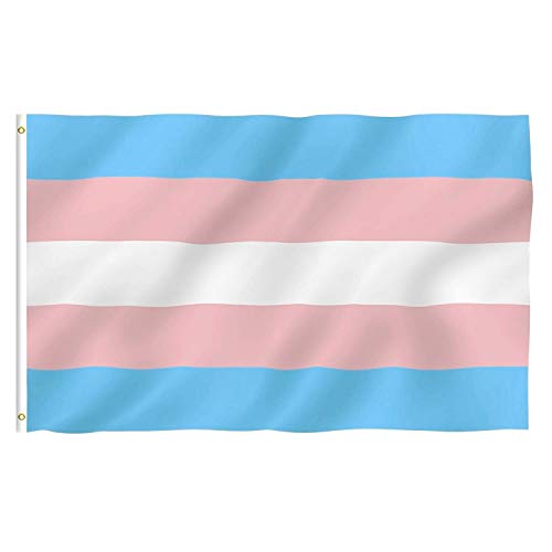 JZK 90 cm x 150 cm Trans Flagge groß Transgender Flagge für Wand, Transgender Pride Flag, Transgender Stolz Flagge für draußen, Karneval, groß LGBTQ Flagge LGBT, Gay Pride Festival Accessoire von JZK