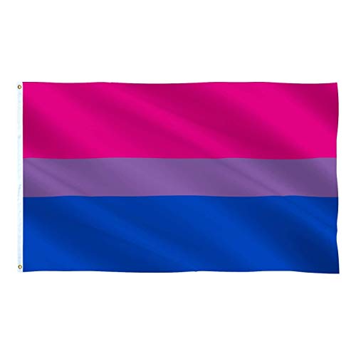 JZK 90 cm x 150 cm groß bisexuell Flagge für Wand, Bisexual Pride Flagge Flag, bisexuell Stolz Flagge für draußen, Karneval, Parade, groß LGBTQ Flagge LGBT, Gay Pride Festival Accessoire von JZK