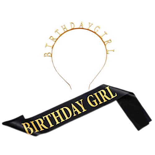 JZK Geburtstag Mädchen Dekorationen Set, Geburtstag Mädchen Schärpe, Happy Birthday Stirnband Party Favor Dekorationen für Mädchen Frauen Party Dekoration Supplies JZK Geburtstag Mädchen Dekorationen Set, Geburtstag Mädchen Schärpe, Happy Birthday Stirnband Party Favor Dekorationen für Mädchen Frauen Party Dekoration Supplies von JZK