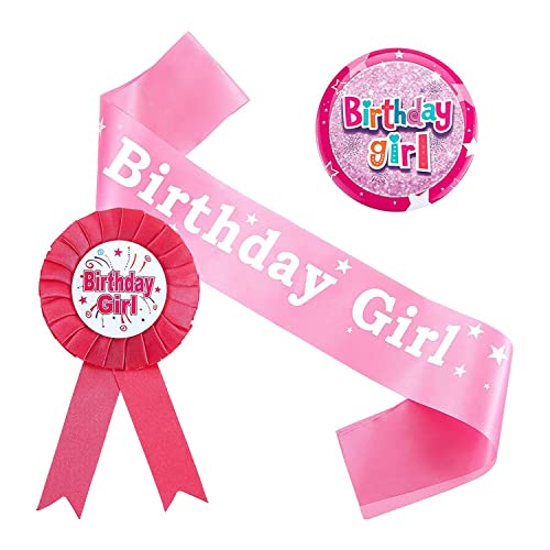 JZK Pink Birthday Girl Decorations Set, Birthday Girl Sash, Birthday Girl Ribbon Badge and Birthday Girl Award Badge for Girl Party Decoration Supplies JZK Pink Birthday Girl Decorations Set, Birthday Girl Sash, Birthday Girl Ribbon Badge and Birthday Girl Award Badge for Girl Party Decoration Supplies von JZK