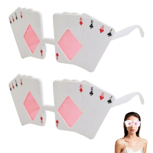JZLEJC 2pcs lustige Poker -Sonnenbrille, 5, 9x3.9x1.2 Zoll Neuheit Casino Themenpartybrille von JZLEJC