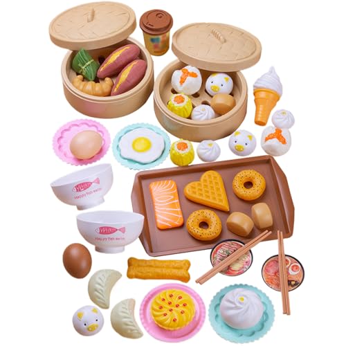 JZLEJC 46pcs Food Toys, Spielen Set, chinesisches Frühstück Dim Sum Set mit Dampfbrötchen und mehr Lebensmittel -Kochspielzeug Rollenspiel Spielzeug Geschenk für Kinder im Alter von 3+ JZLEJC 46pcs Food Toys, Spielen Set, chinesisches Frühstück Dim Sum Set mit Dampfbrötchen und mehr Lebensmittel -Kochspielzeug Rollenspiel Spielzeug Geschenk für Kinder im Alter von 3+ von JZLEJC