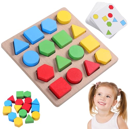 Montessori-Spielzeug für 3 Jahre alte, Formpassungsspiel Holzrätsel, Bildungslogikspielzeug für Kinder 3-6 Montessori-Spielzeug für 3 Jahre alte, Formpassungsspiel Holzrätsel, Bildungslogikspielzeug für Kinder 3-6 von JZLEJC