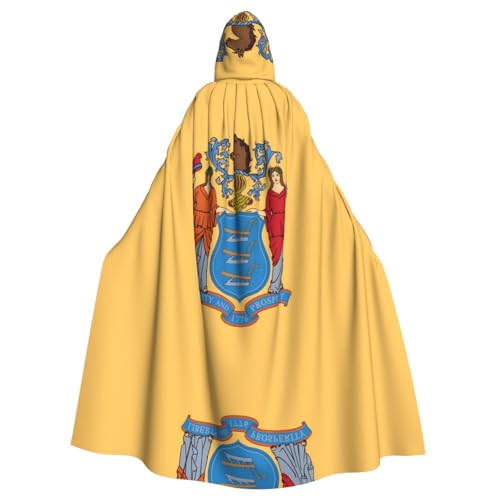 Halloween-Kostüm mit Kapuze, Motiv: Flagge von New Jersey, geeignet für Maskerade, Karneval und Mottopartys Halloween-Kostüm mit Kapuze, Motiv: Flagge von New Jersey, geeignet für Maskerade, Karneval und Mottopartys von JZQZH