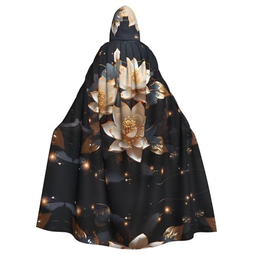 JZQZH Böhmischer goldener Lotus, Halloween-Kapuzenumhang, Zauberer-Kostüm, geeignet für Maskerade, Karneval und Mottoparty JZQZH Böhmischer goldener Lotus, Halloween-Kapuzenumhang, Zauberer-Kostüm, geeignet für Maskerade, Karneval und Mottoparty von JZQZH