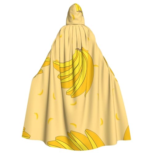 JZQZH Cartoon-Bananen-Kostüm für Halloween, Kapuzenumhang, Zauberer-Kostüm, geeignet für Maskerade, Karneval und Mottopartys von JZQZH