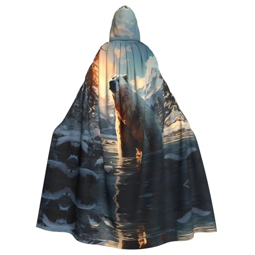 JZQZH Eisbär im Winter, Halloween, Kapuzenumhang, Zauberer-Kostüm, geeignet für Maskerade, Karneval und Mottopartys JZQZH Eisbär im Winter, Halloween, Kapuzenumhang, Zauberer-Kostüm, geeignet für Maskerade, Karneval und Mottopartys von JZQZH